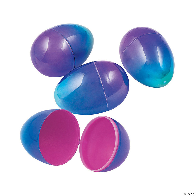 Jumbo TwoTone Metallic Plastic Easter Eggs 12 Pc.
