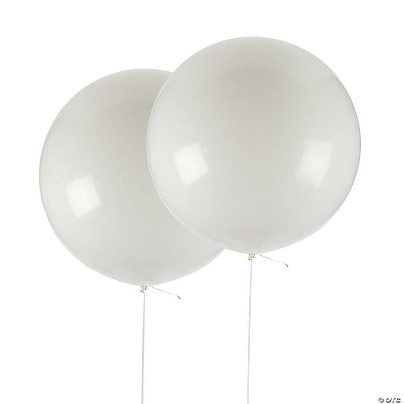 Jumbo White 36" Latex Balloons - 2 Pc. Image