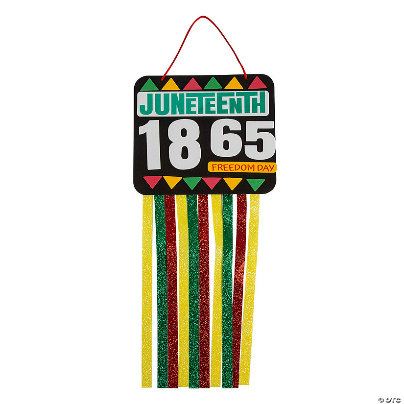 Juneteenth Glitter Hanging Sign Craft Kit - Makes 12 Image