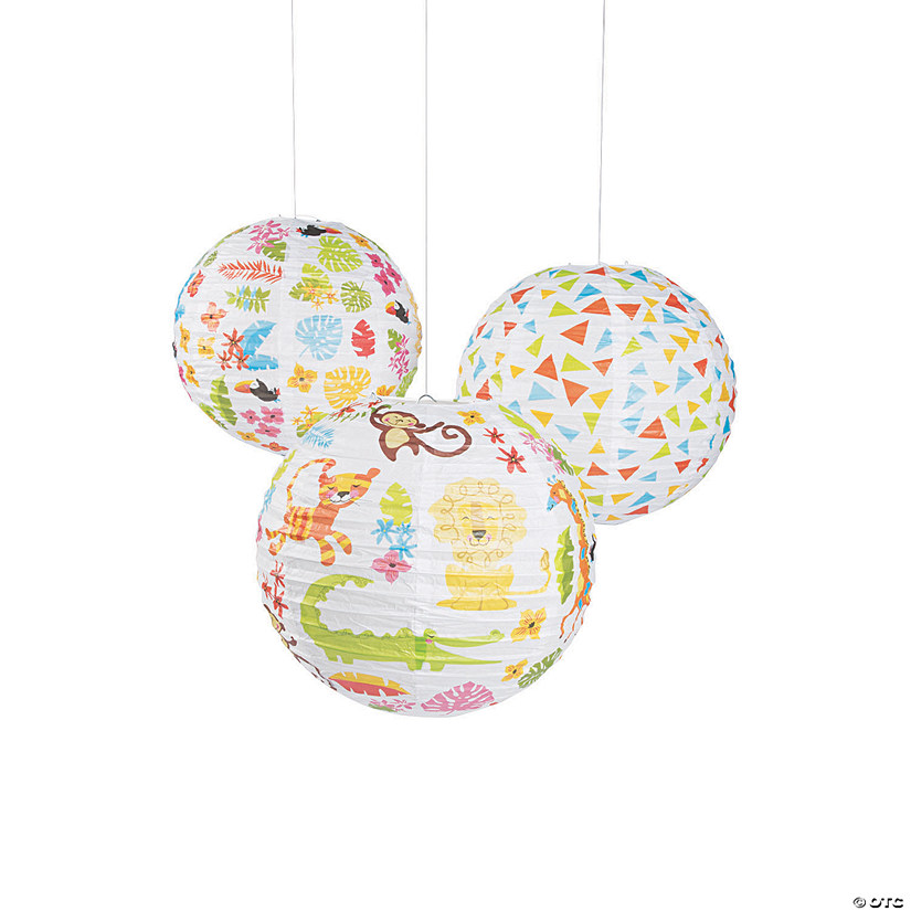Jungle Hanging Paper Lanterns - 6 Pc. Image