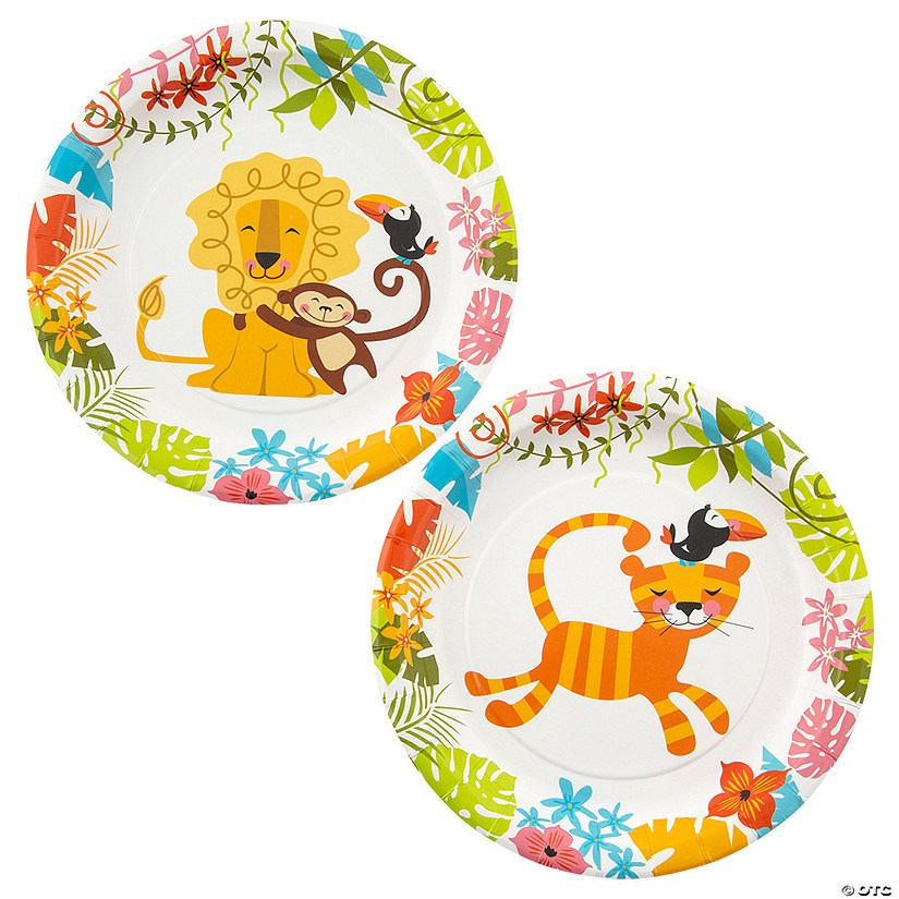 Jungle Lion, Monkey, Toucan Paper Dessert Plates - 8 Ct. Image