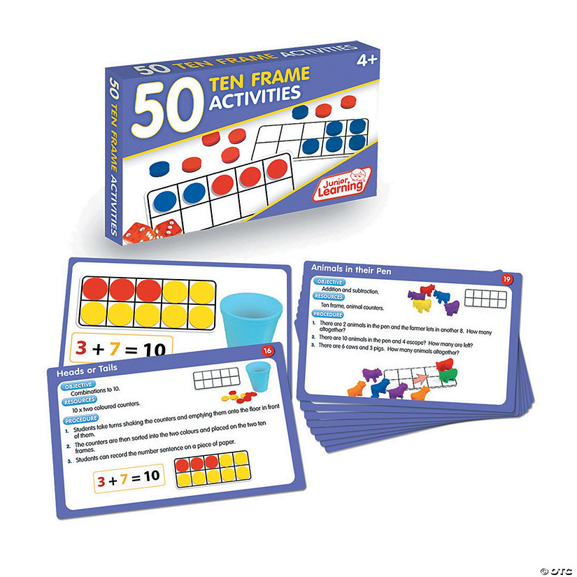 Junior Learning 50 Ten Frame Activities (Activity Cards Set) Image