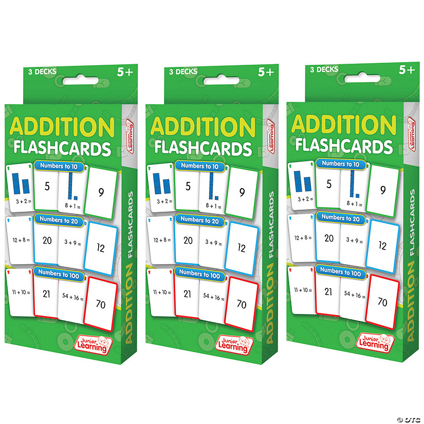 Junior Learning Addition Flashcards, 3 Sets Per Pack, 3 Packs Image