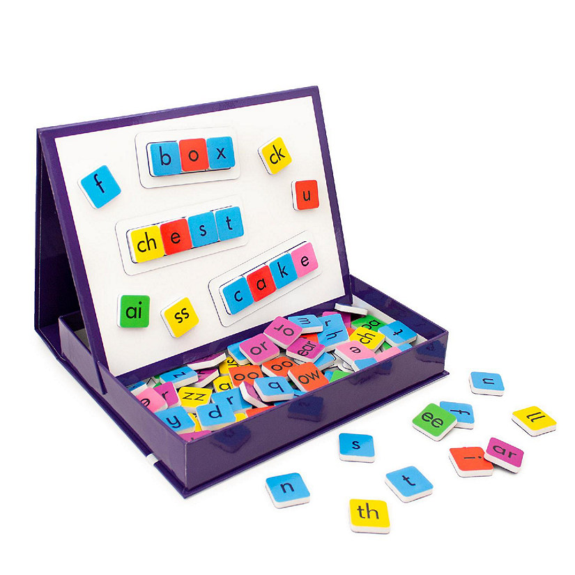 Junior Learning Rainbow Phonics Tiles with Built-in Magnetic Board Multi Image