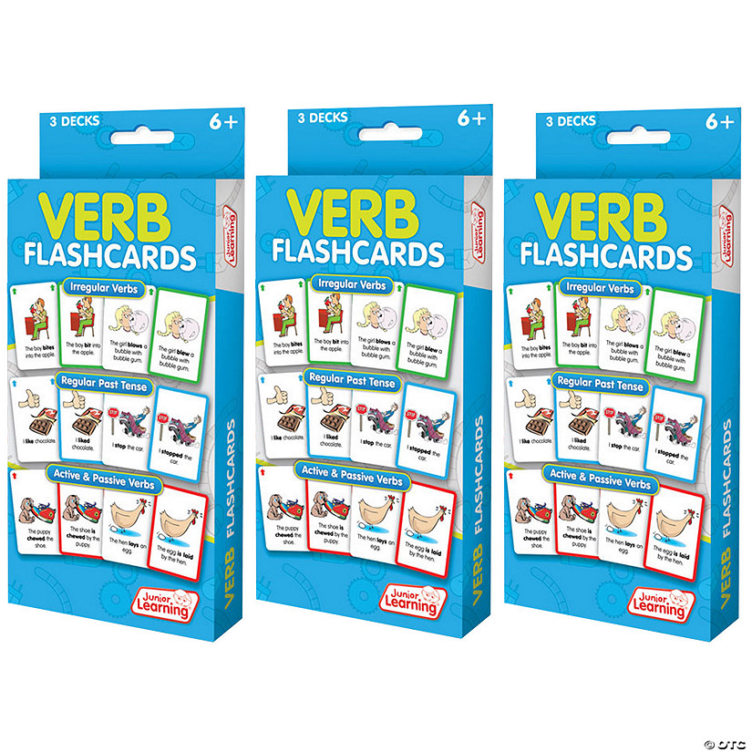 Junior Learning Verb Flashcards, 3 Sets Per Pack, 3 Packs Image