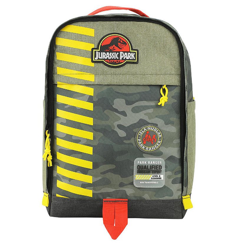 Jurassic Park Logo 16" Tan &amp; Camo Backpack Image