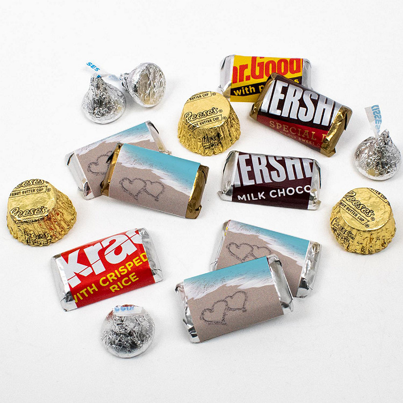 Just Candy 130 pcs Beach Wedding Candy Hershey's Chocolate Party Favors (1.65 lbs) Image