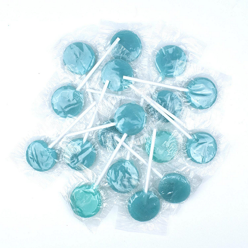 Just Candy Light Blue Flat Lollipops Image