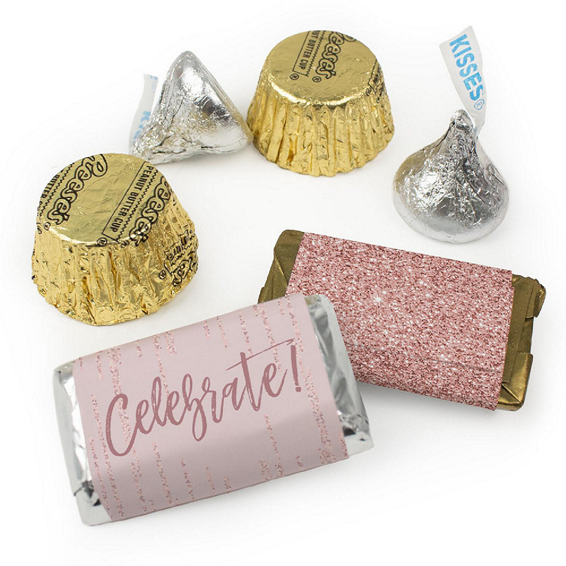 Just Candy Rose Gold Candy Party Favors Hershey's Chocolate Kit (approx. 105 Pcs) Image
