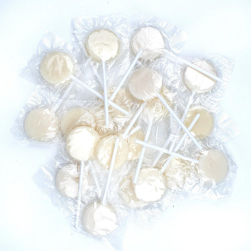 Just Candy White Flat Lollipops Image