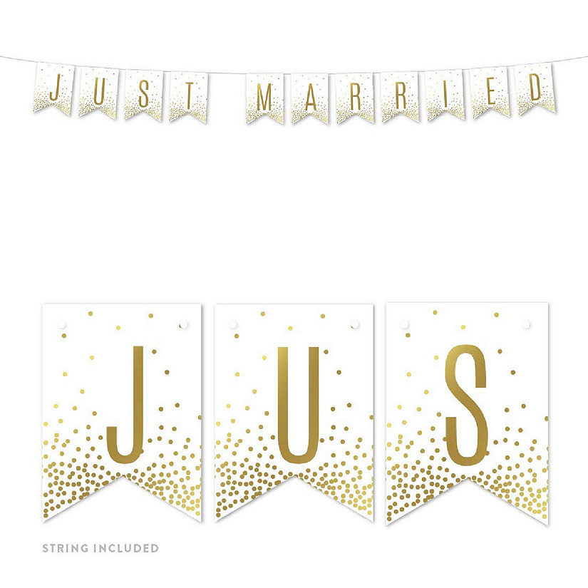 Just Married Gold Confetti 6ft Image