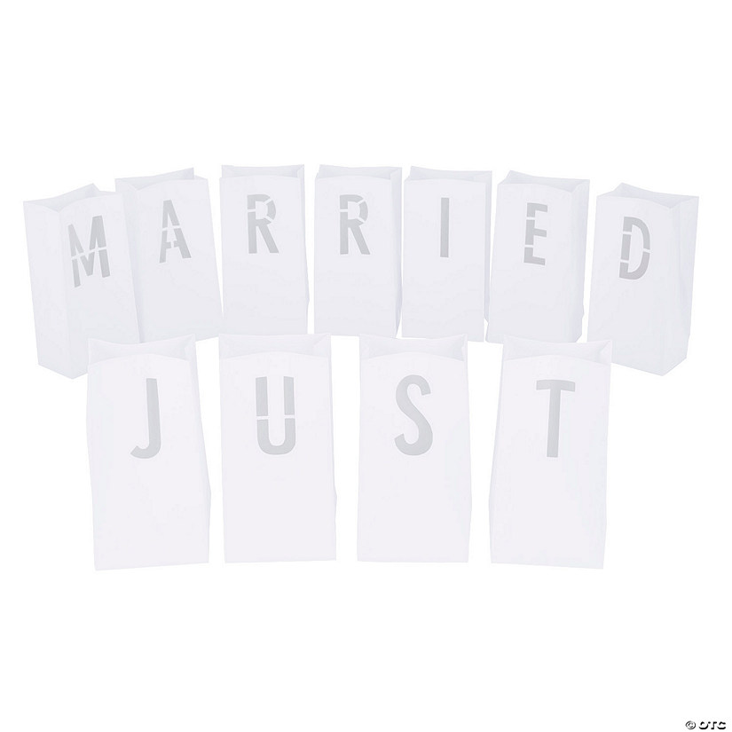 Just Married Paper Luminary Bags - 11 Pc. Image