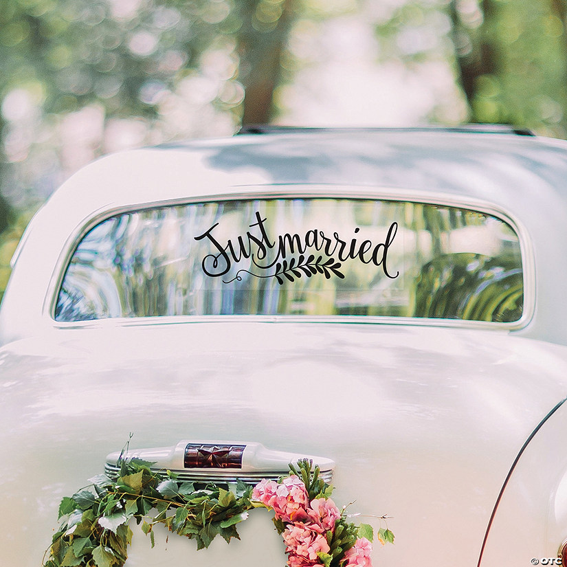 Just Married Window Cling Oriental Trading