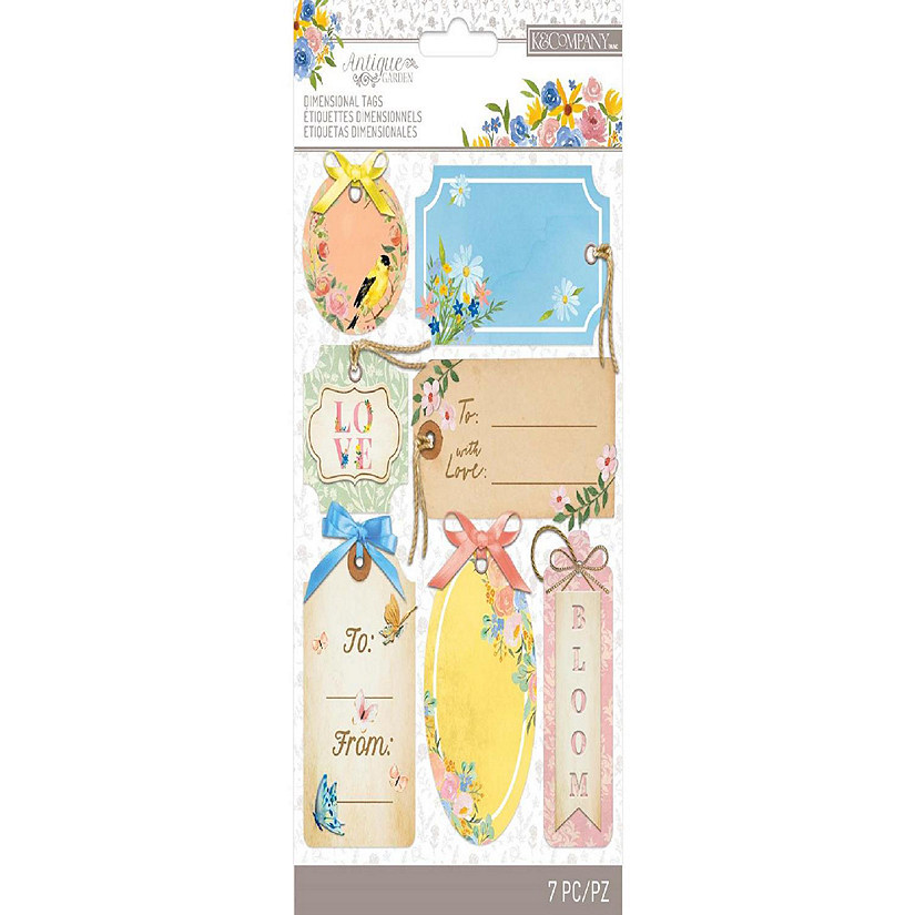 K&Co Antique Garden Tags Ribbon Accents Image
