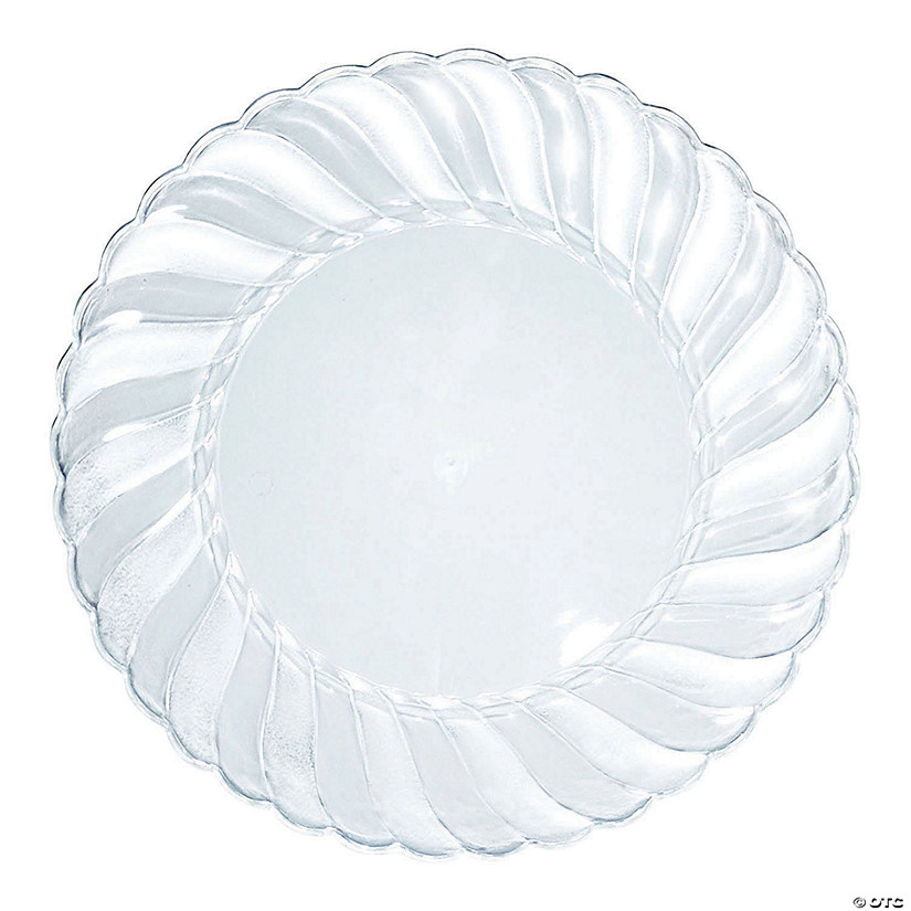 Kaya Collection 10.25" Clear Flair Plastic Dinner Plates (144 Plates) Image