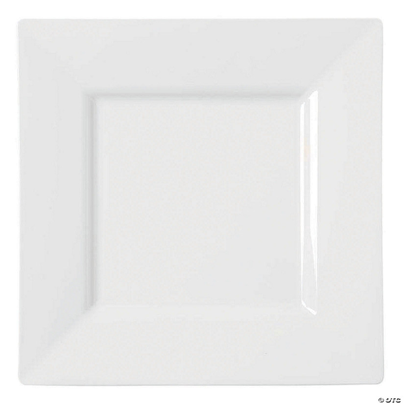 Kaya Collection 10.75" White Square Plastic Dinner Plates (120 Plates