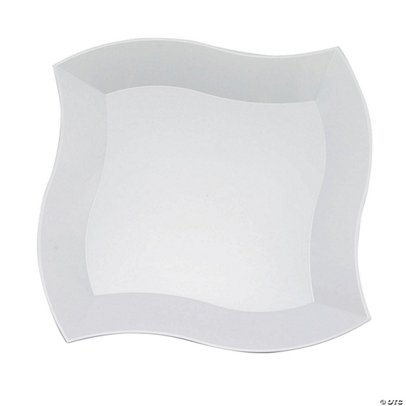 Kaya Collection 10" White Wave Plastic Dinner Plates (120 Plates) Image