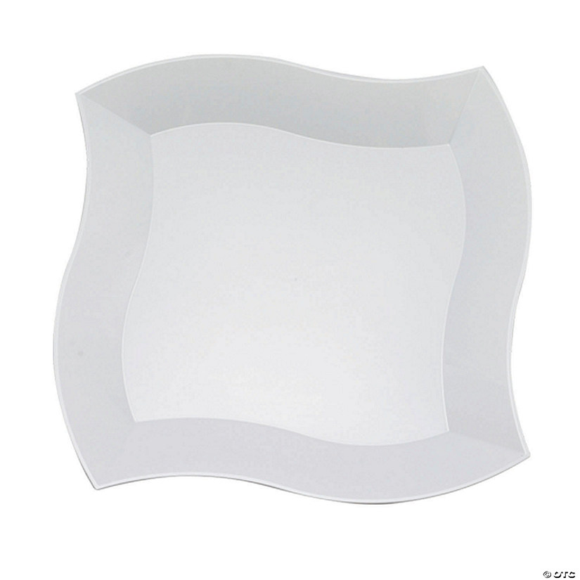Kaya Collection 10" White Wave Plastic Dinner Plates (120 Plates
