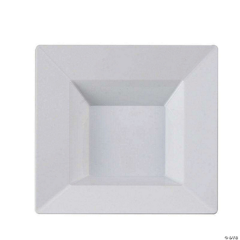 Kaya Collection 12 oz. White Square Plastic Soup Bowls (120 Bowls) Image