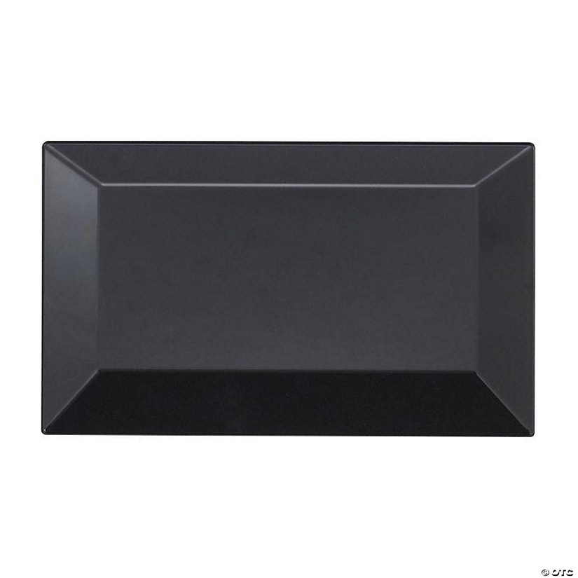 Kaya Collection 5.5" x 8.5" Black Rectangular Plastic Dessert Plates