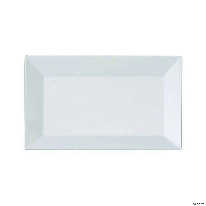Kaya Collection 5.5" x 8.5" White Rectangular Plastic Dessert Plates (120 Plates) Image