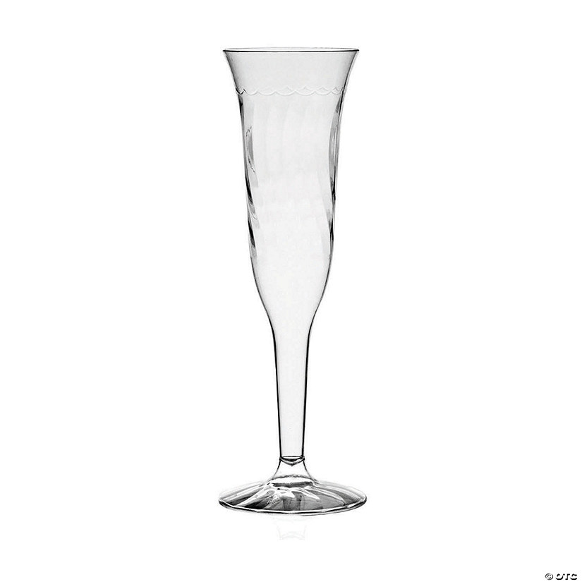 Kaya Collection 5 oz. Clear Plastic Champagne Flutes (96 flutes) Image