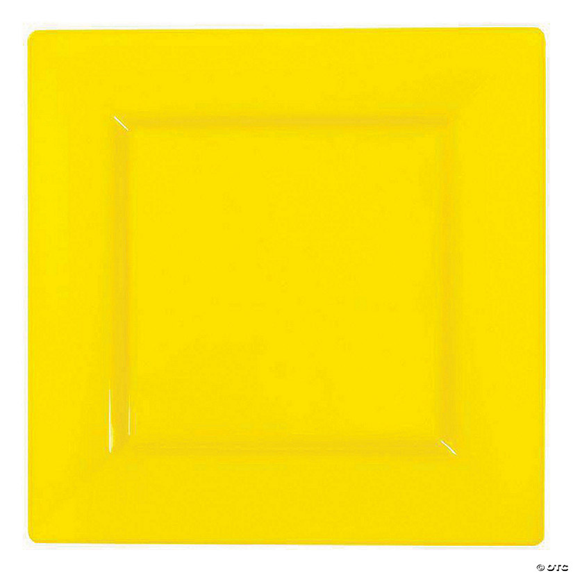Kaya Collection 6.5" Yellow Square Plastic Cake Plates (120 Plates) Image