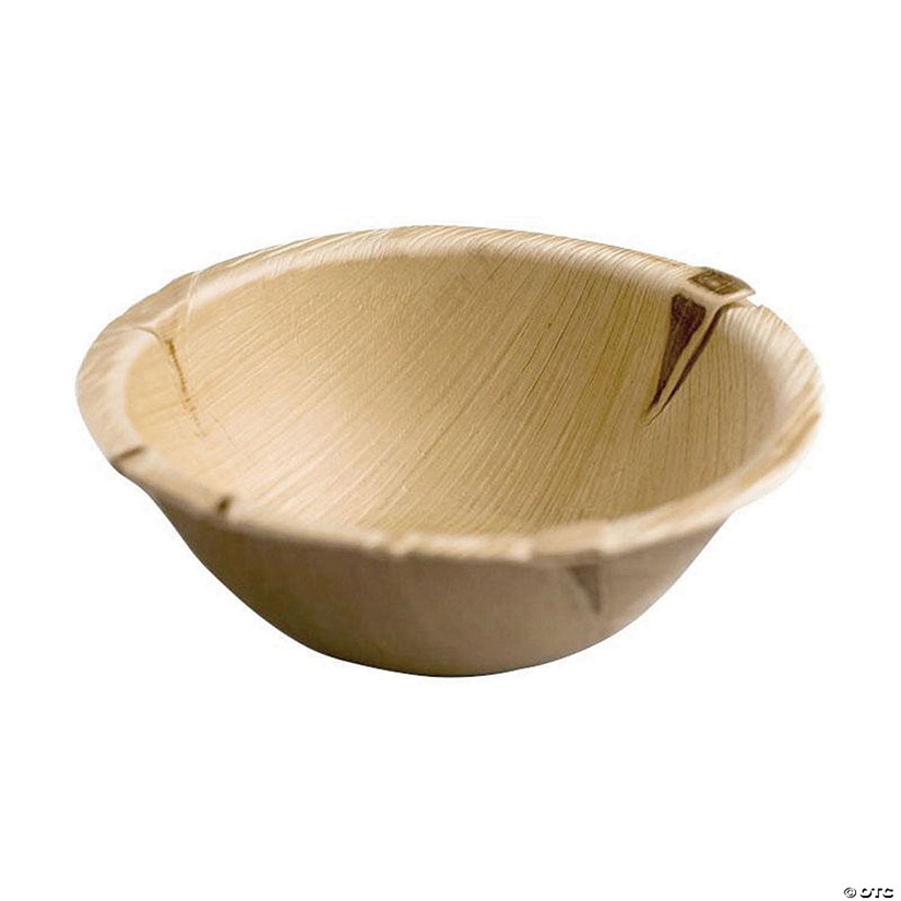 Kaya Collection 6" Round Palm Leaf Eco Friendly Disposable Soup Bowls (100 Bowls) Image