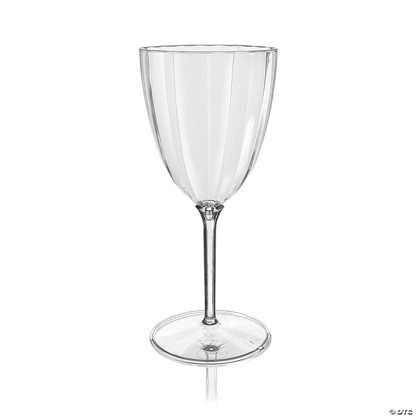 Kaya Collection 7 oz. Clear Round Disposable Plastic Wine Goblets (96 Goblets)