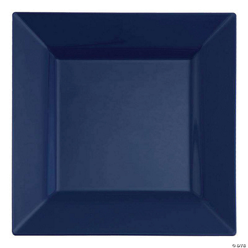 Kaya Collection 9.5" Blue Square Plastic Dinner Plates (120 Plates) Image