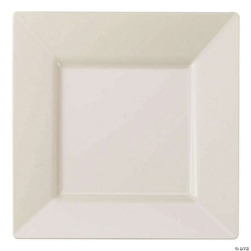 Kaya Collection 9.5" Ivory Square Plastic Dinner Plates (120 Plates