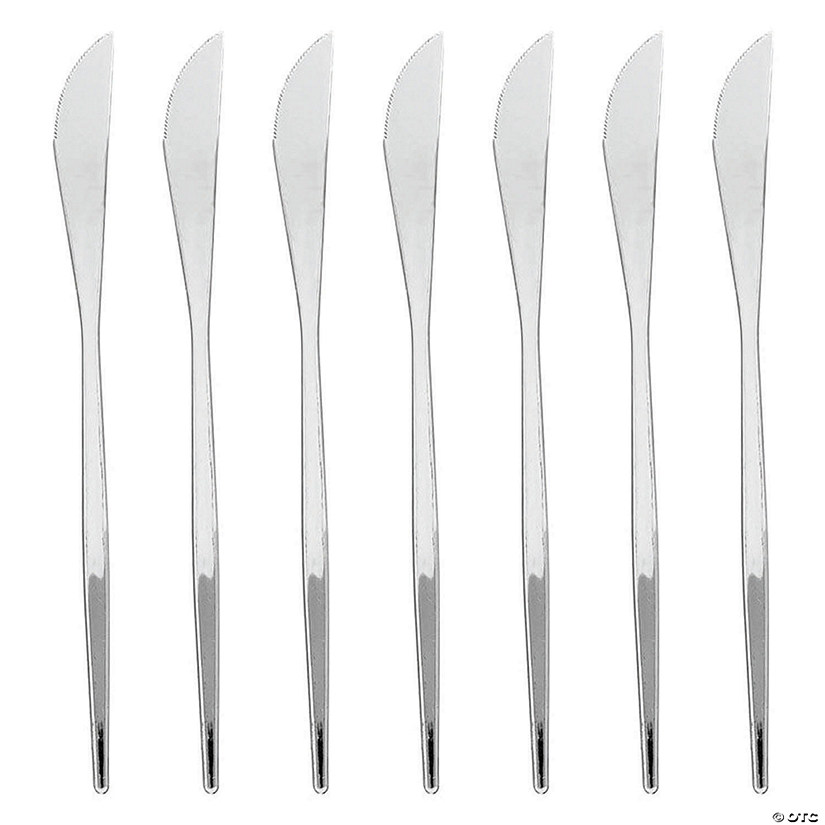 Kaya Collection Shiny Silver Moderno Disposable Plastic Dinner Knives (300 Knives) Image