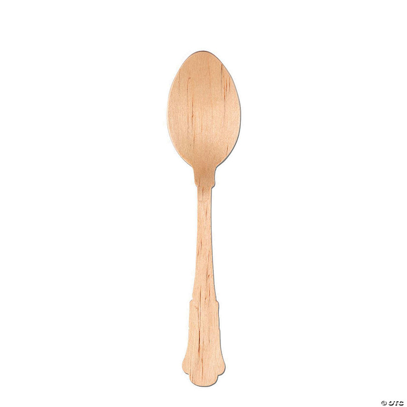 Kaya Collection Silhouette Birch Wood Eco-Friendly Disposable Dinner Spoons (600 Spoons) Image