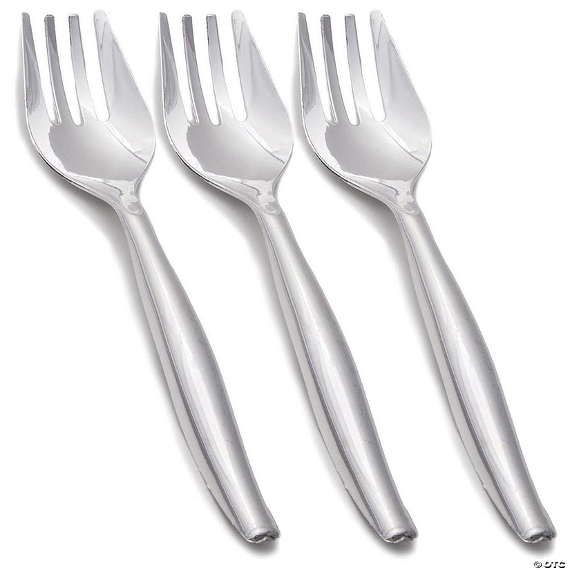 Kaya Collection Silver Disposable Plastic Serving Forks (150 Forks