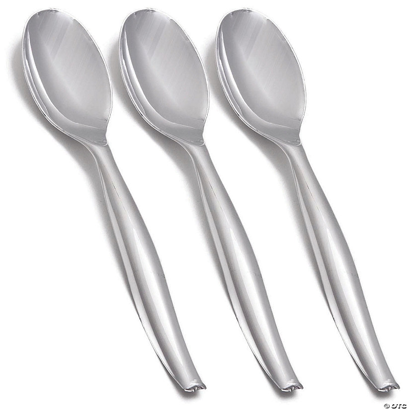 Kaya Collection Silver Disposable Plastic Serving Spoons (150 Spoons