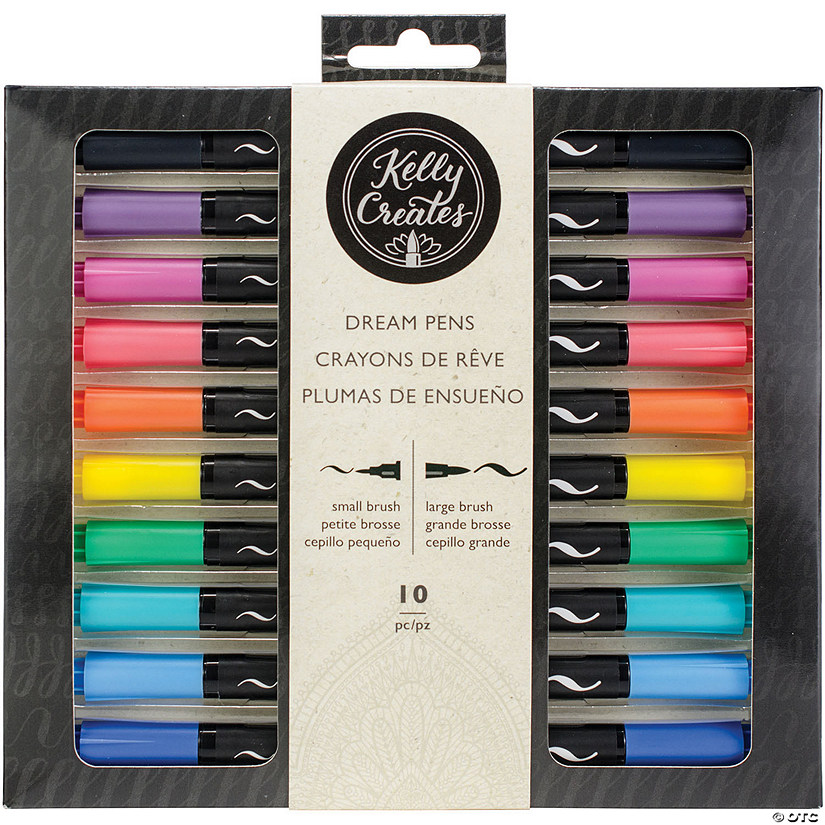 Kelly Creates Dream Brush Pens - Rainbow, 10 Pack Image