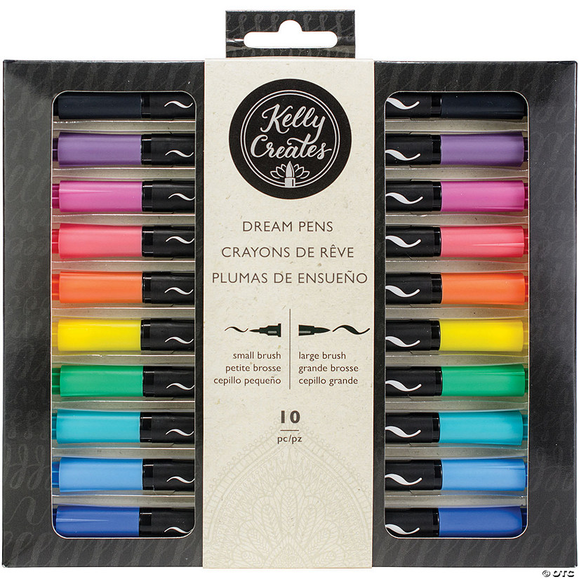 Kelly Creates Dream Brush Pens Rainbow, 10 Pack