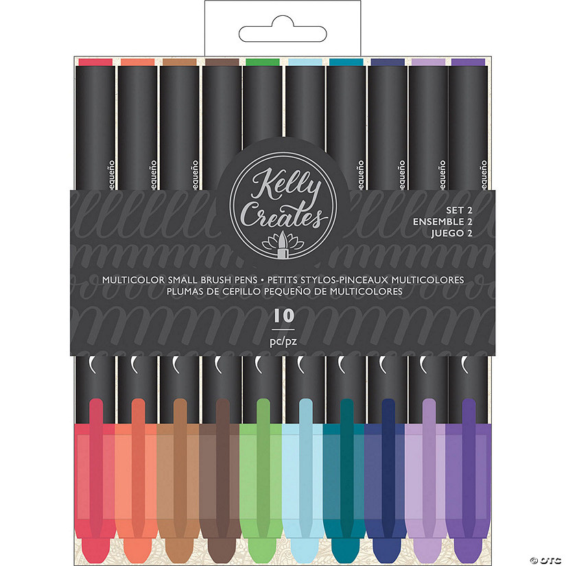 Kelly Creates Small Brush Pens - Multicolor, 10 Pack Image