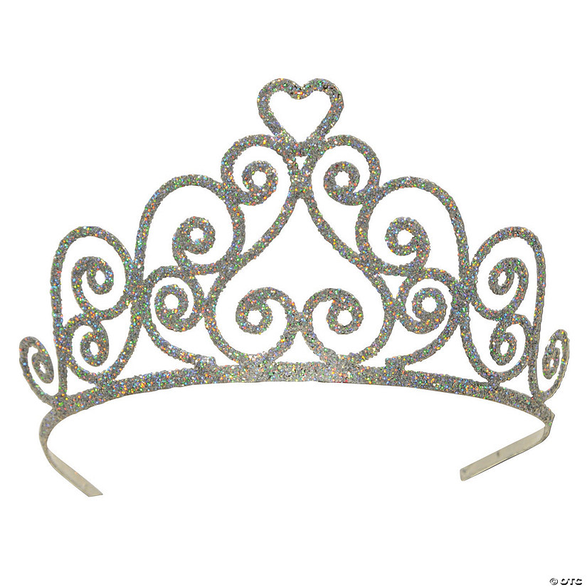 Kelsey Silver Glittered Metal Tiara Image