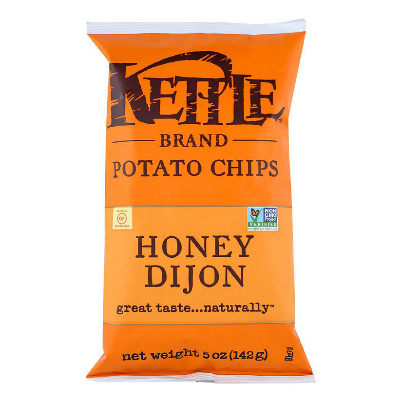 Kettle Brand Potato Chips, Honey Dijon, 5 oz, Pack of 15