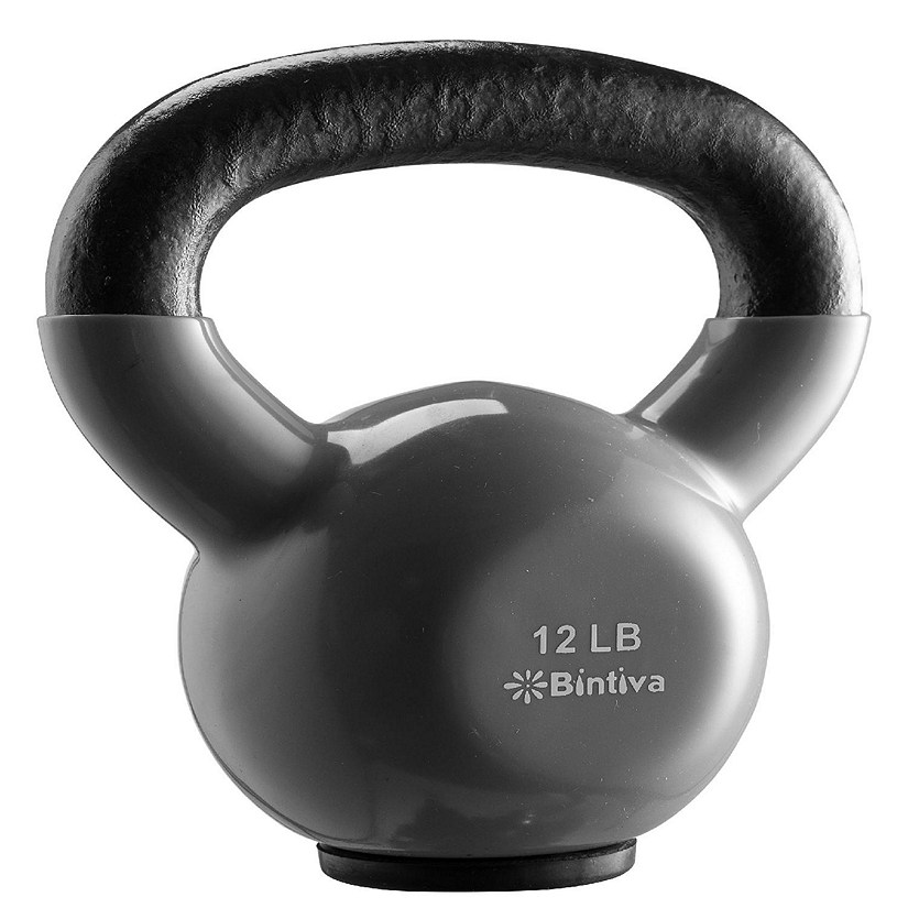 Kettlebells - Professional Grade, Vinyl Coated, Solid Cast Iron Weights With a Special Protective Bottom - 12Lb Image