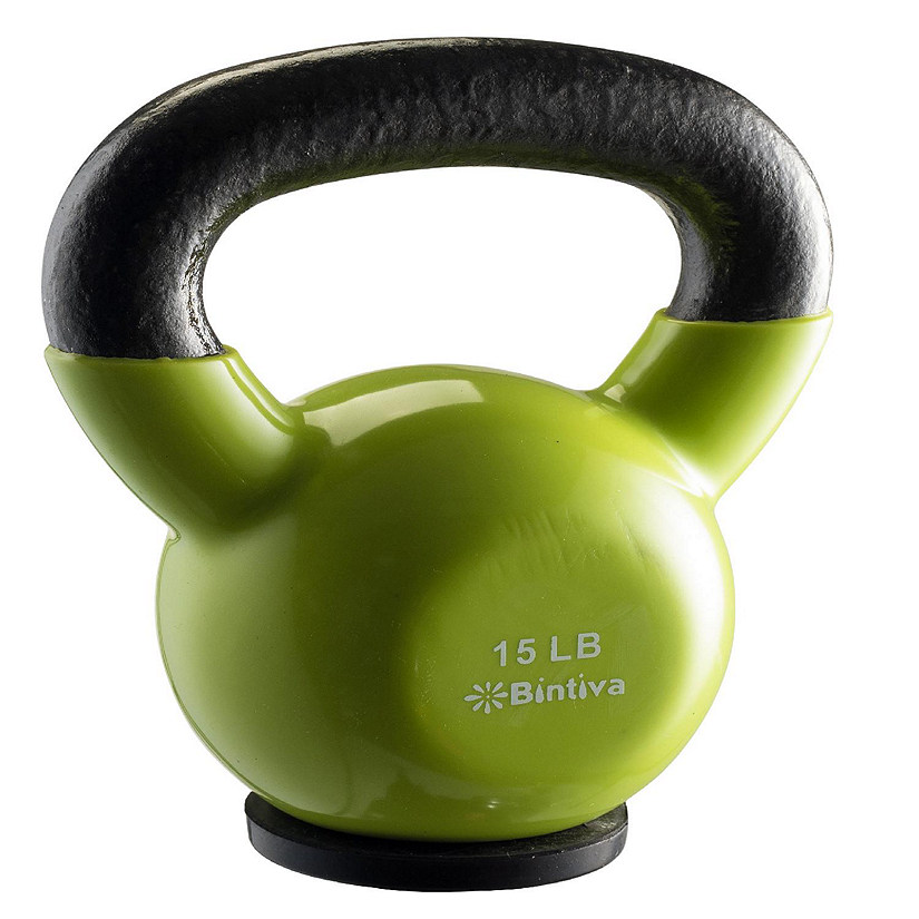Kettlebells Professional Grade, Vinyl Coated, Solid Cast Iron Weights