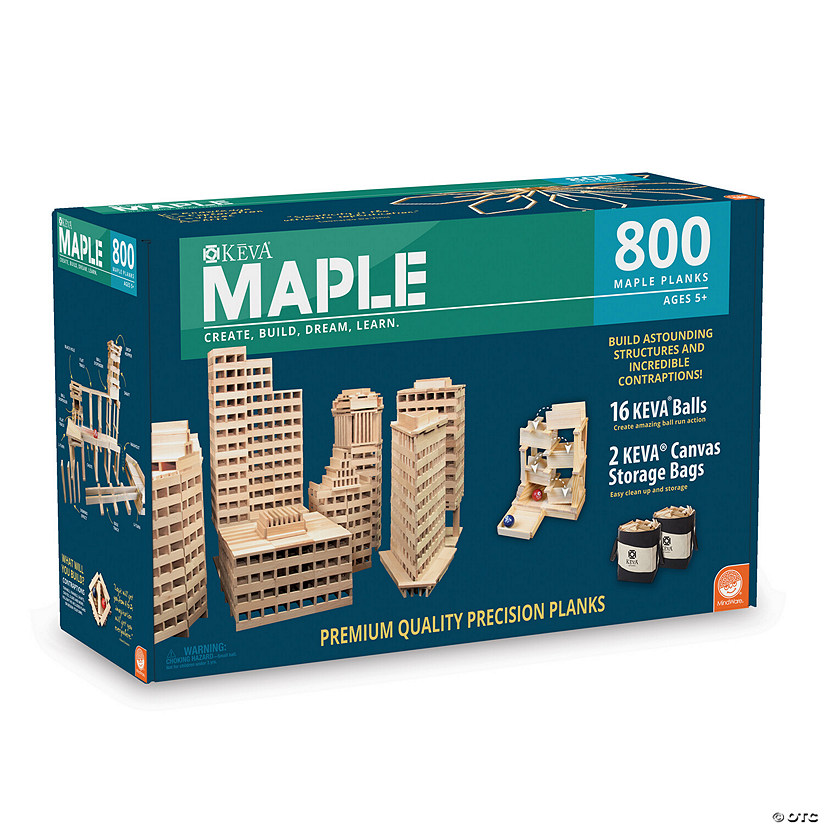KEVA Maple 800 Plank Set with Canvas Storage Bags Image