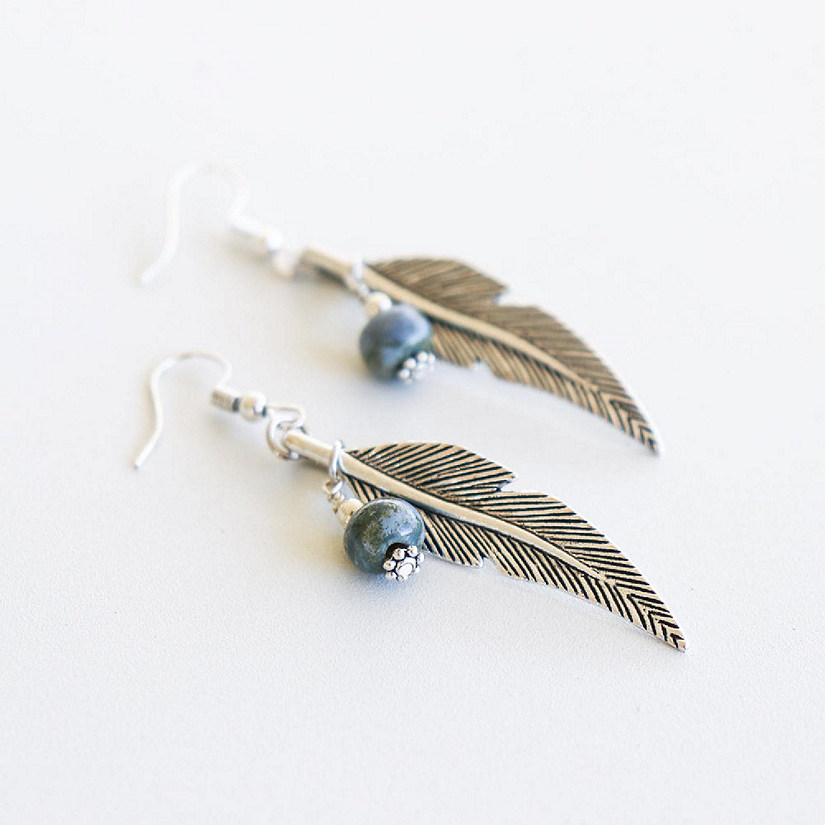 Khutsala&#8482; Artisans Blue Leaf Earrings 1 pair Image