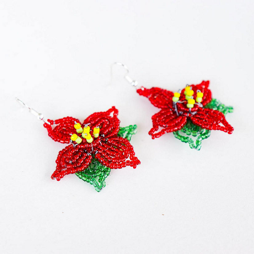 Khutsala&#8482; Artisans Red Poinsettia Earrings 1 pair Image