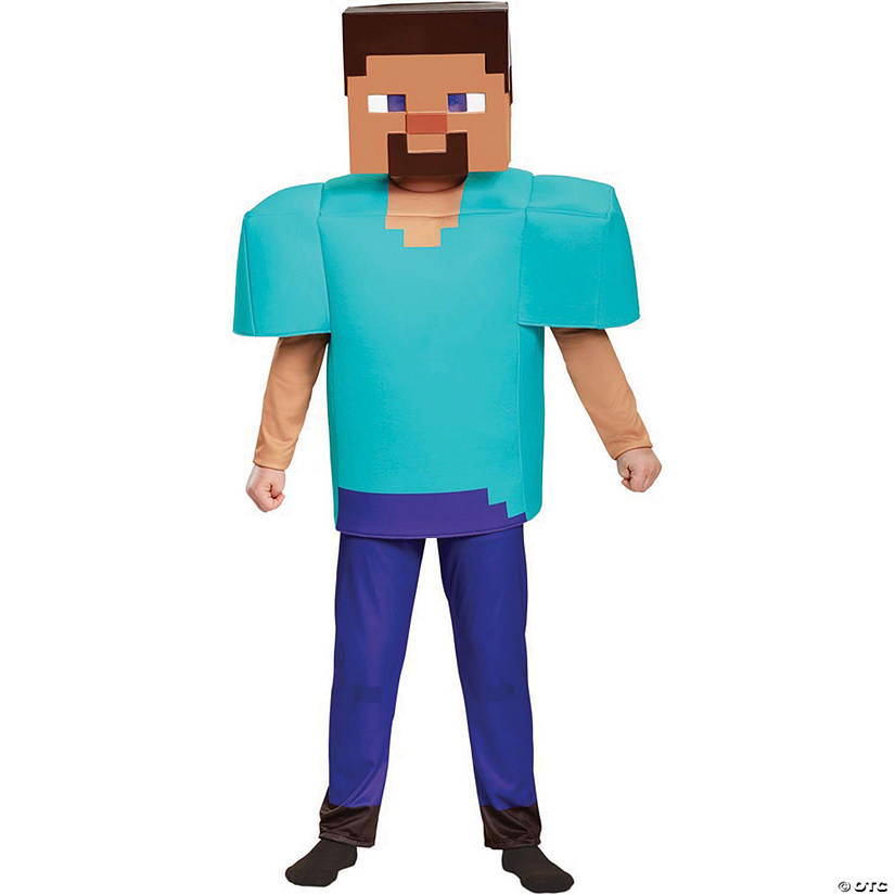 Kid&#8217;s Deluxe Minecraft Steve Halloween Costume Image