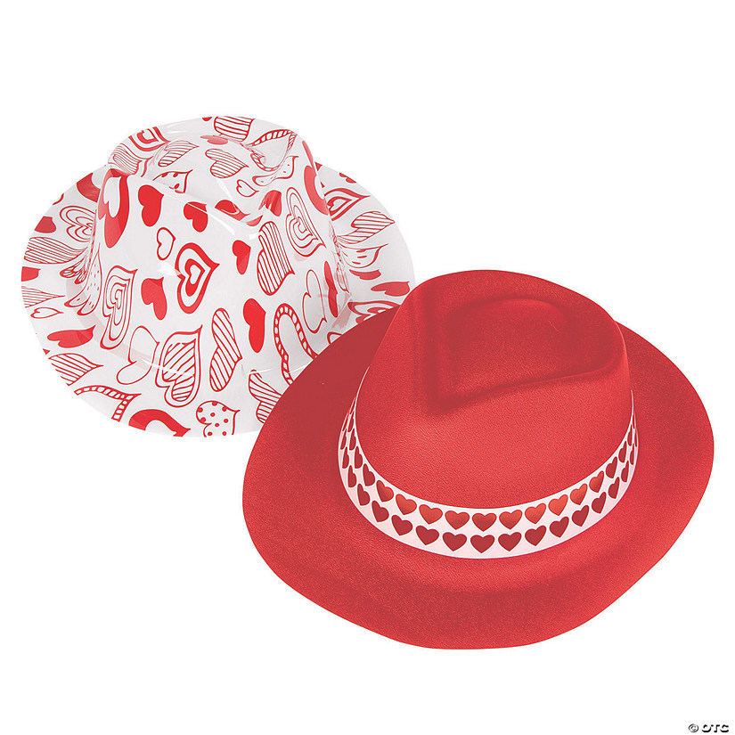 Kid&#8217;s Valentine Fedora Hats - 12 Pc. Image