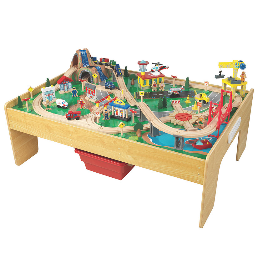 KidKraft Adventure Town Railway Train Set & Table with EZ Kraft Assembly™