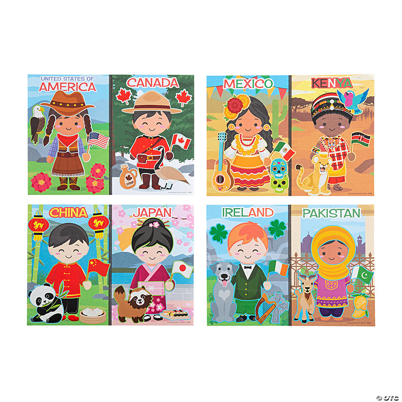 Kids Around the World Mini Sticker Scenes - 12 Pc. Image