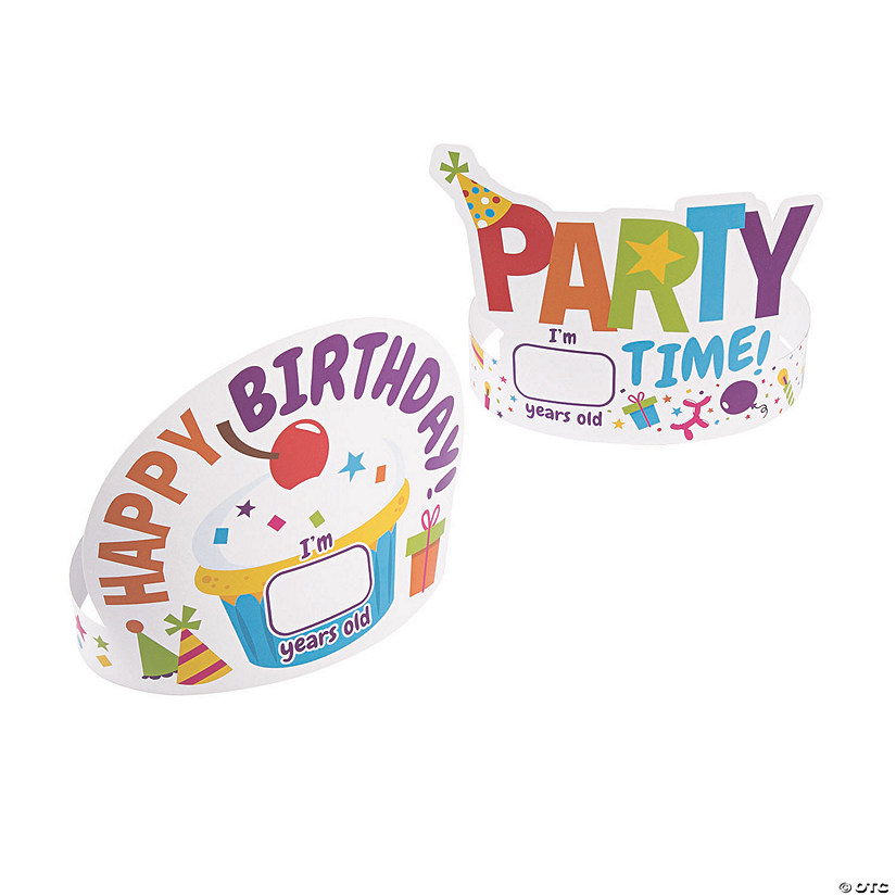 Kid's Birthday Party Crowns - 12 Pc. Image